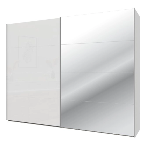 Szafa ubraniowa 270 cm Biały / Biały połysk